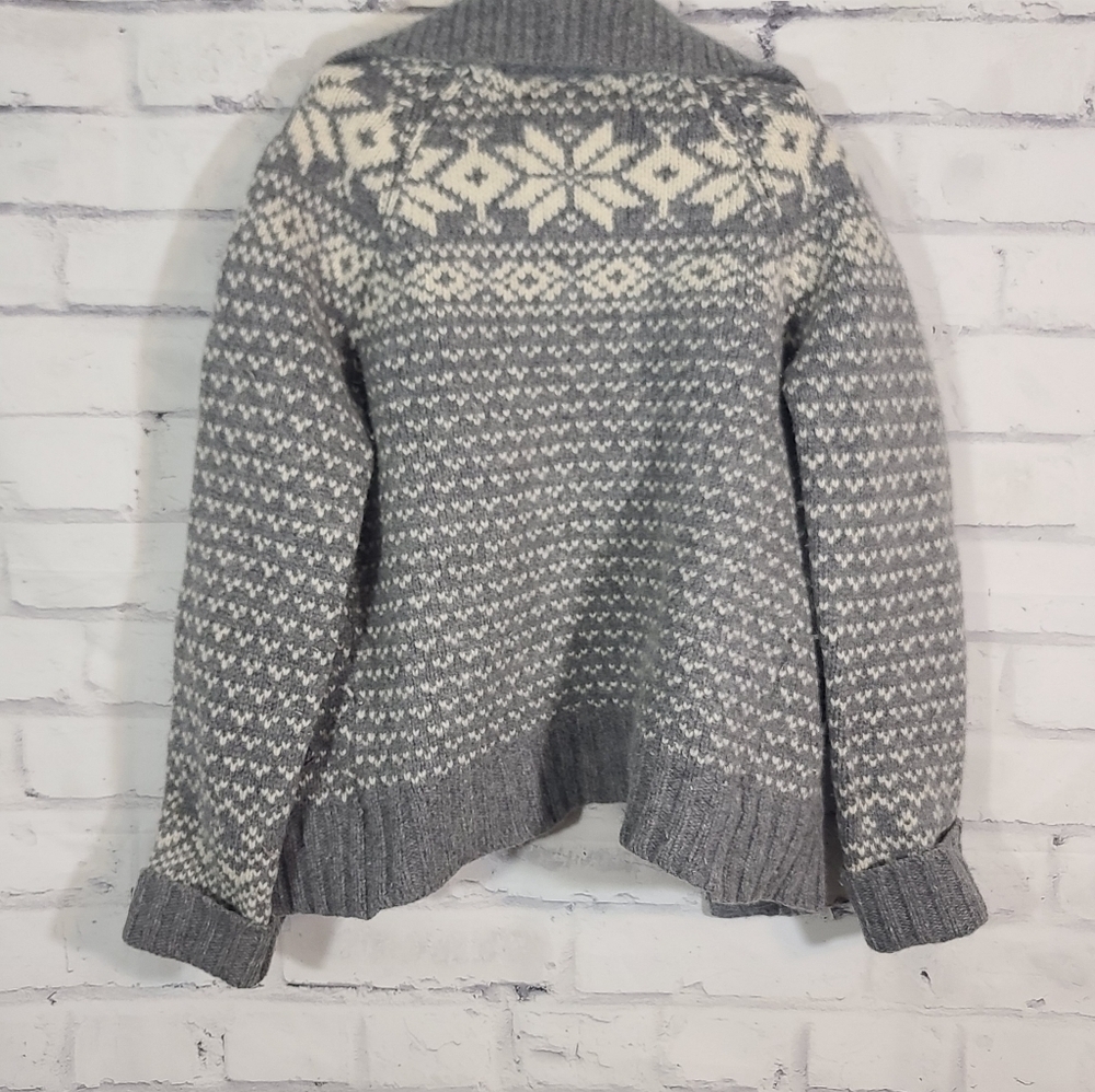 Aerie Wool Blend Fair Isle Button Up Cardigan XS - Picture 3 of 7